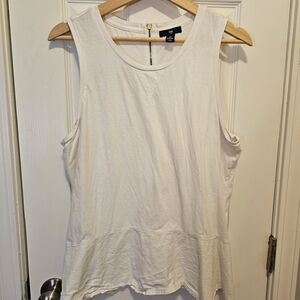 GAP White Sleeveless Tank Top Zipped Back